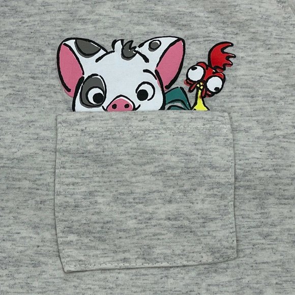 Disney Hot Topic Hei Hei & Pua in Pocket Junior’s XL Tank Gray & White - Picture 4 of 7